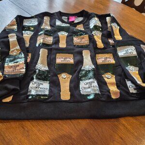 Black Scattered Champagne Bottle Sweatshirt